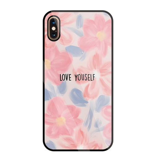 Love Yourself Glass Case For Apple iPhone Xs Max