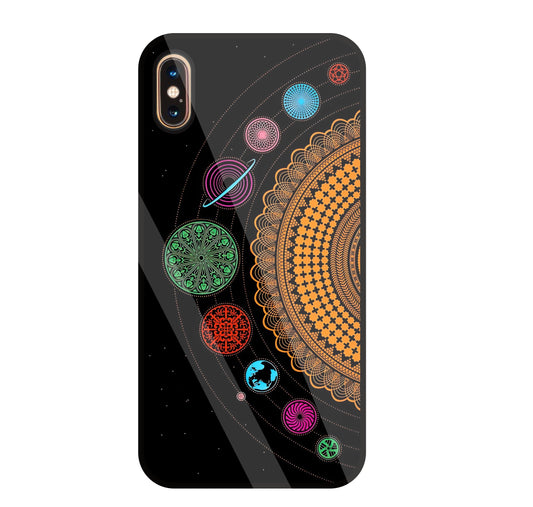 Mandala Patterns Universe Glass Case For Apple iPhone Xs Max