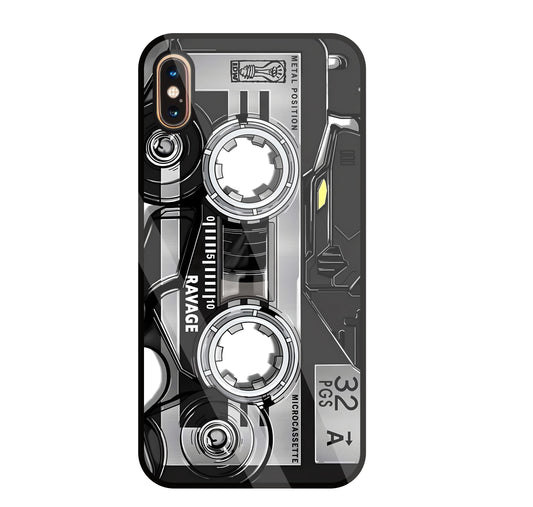Microcassette Glass Case For Apple iPhone Xs Max