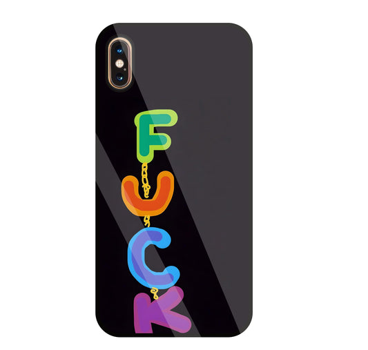 Multicolor Fuck Glass Case For Apple iPhone Xs Max