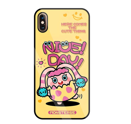 Nice Day Monsterse Yellow Glass Case For Apple iPhone Xs Max