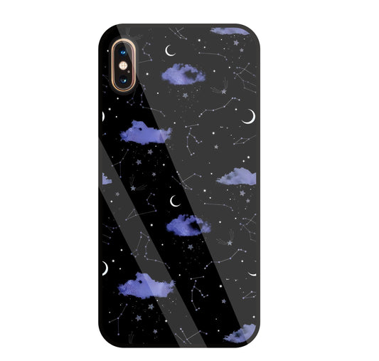 Night Sky Constellations and Stars Glass Case For Apple iPhone Xs Max