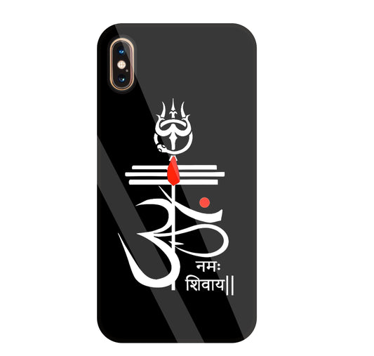 Om Namah Shivay White Glass Case For Apple iPhone Xs Max