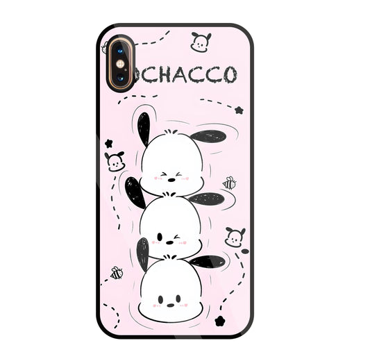 Pochacco Puppy Pink Glass Case For Apple iPhone Xs Max
