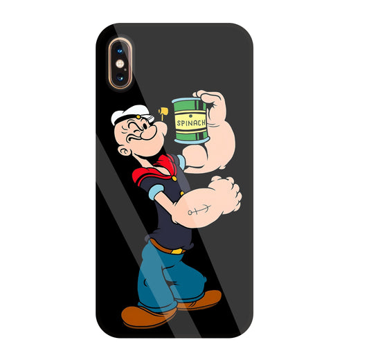 Popeye Spinach Glass Case For Apple iPhone Xs Max