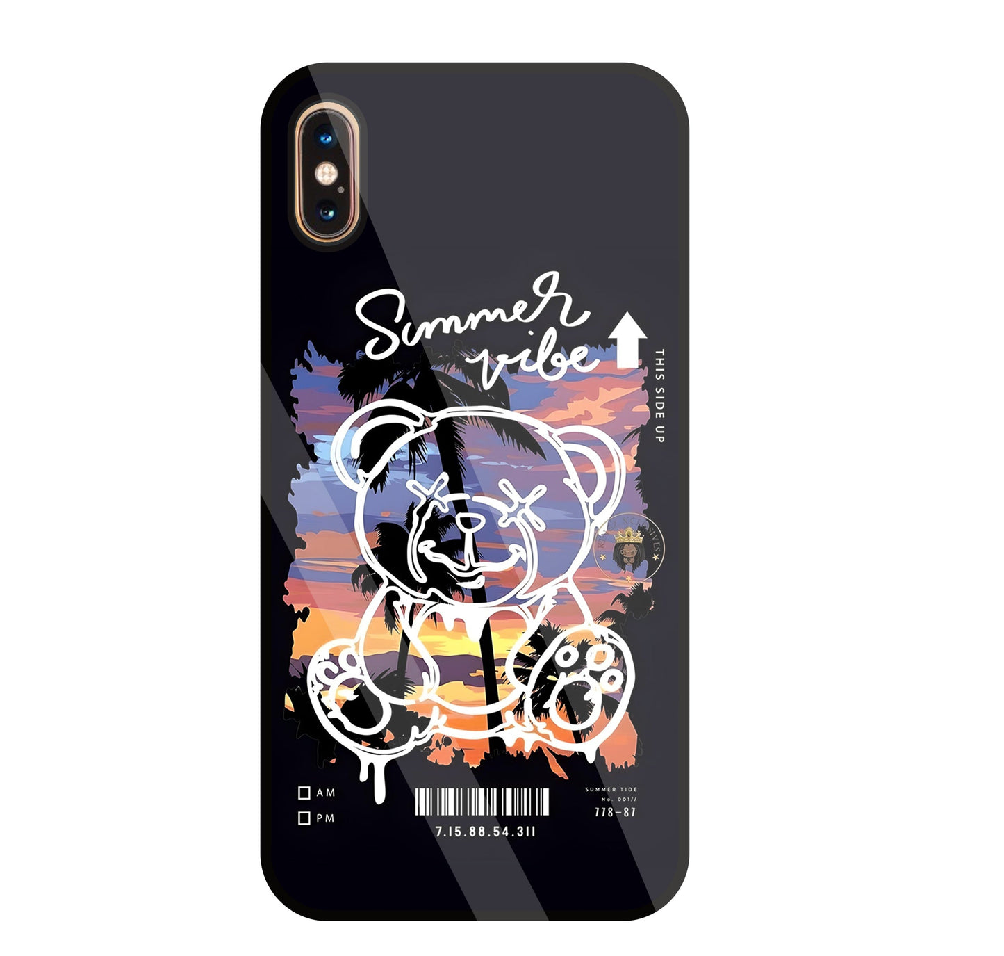 Summer Vibe Bear Glass Case For Apple iPhone Xs Max