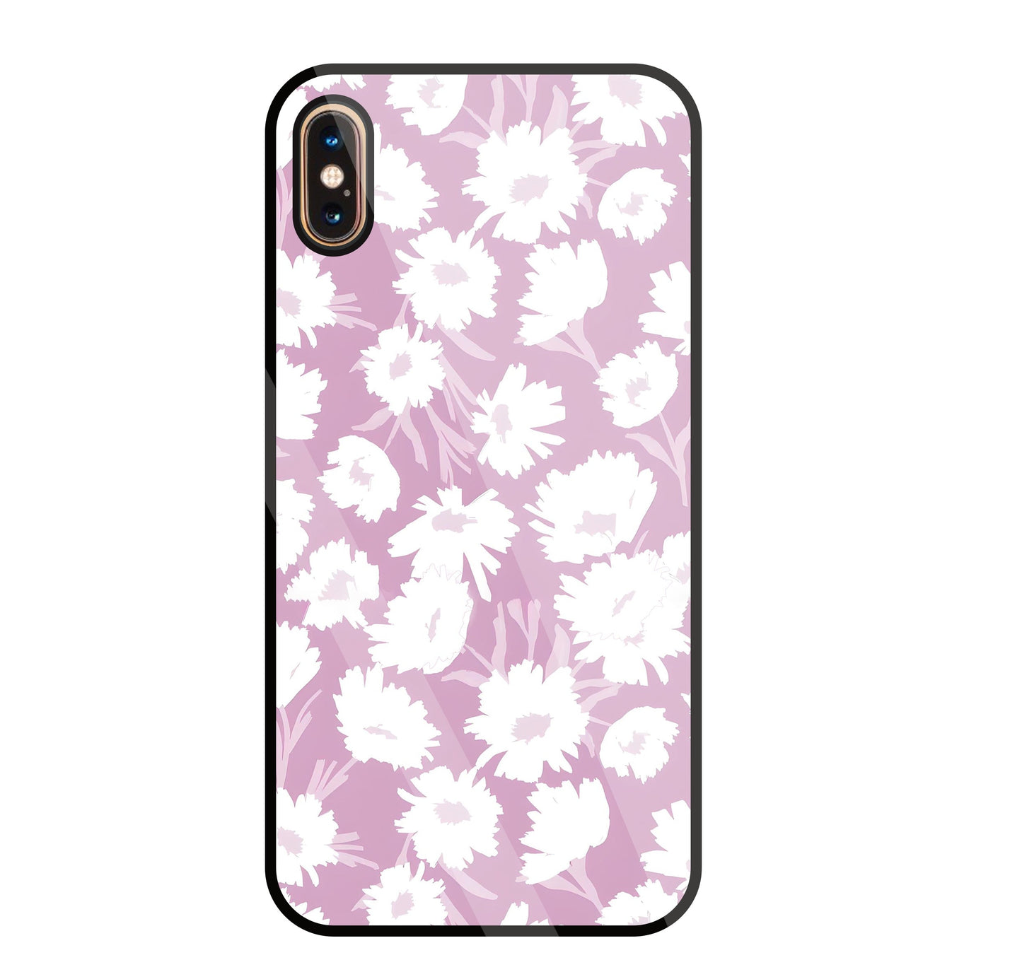 White Sunflower Glass Case For Apple iPhone Xs Max