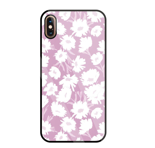 White Sunflower Glass Case For Apple iPhone Xs Max