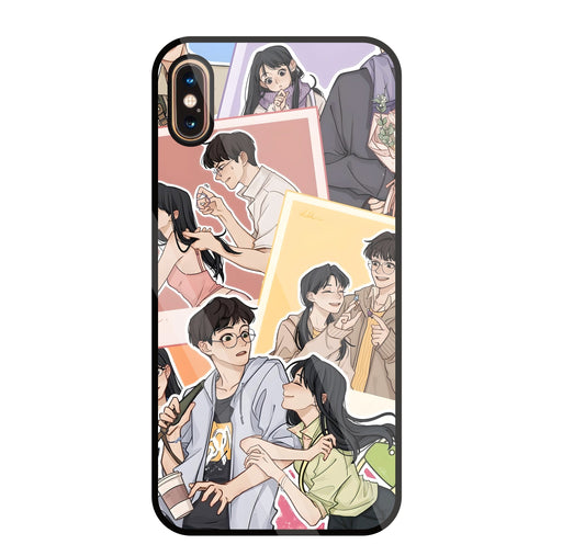 Korean Couples Glass Case For Apple iPhone Xs Max