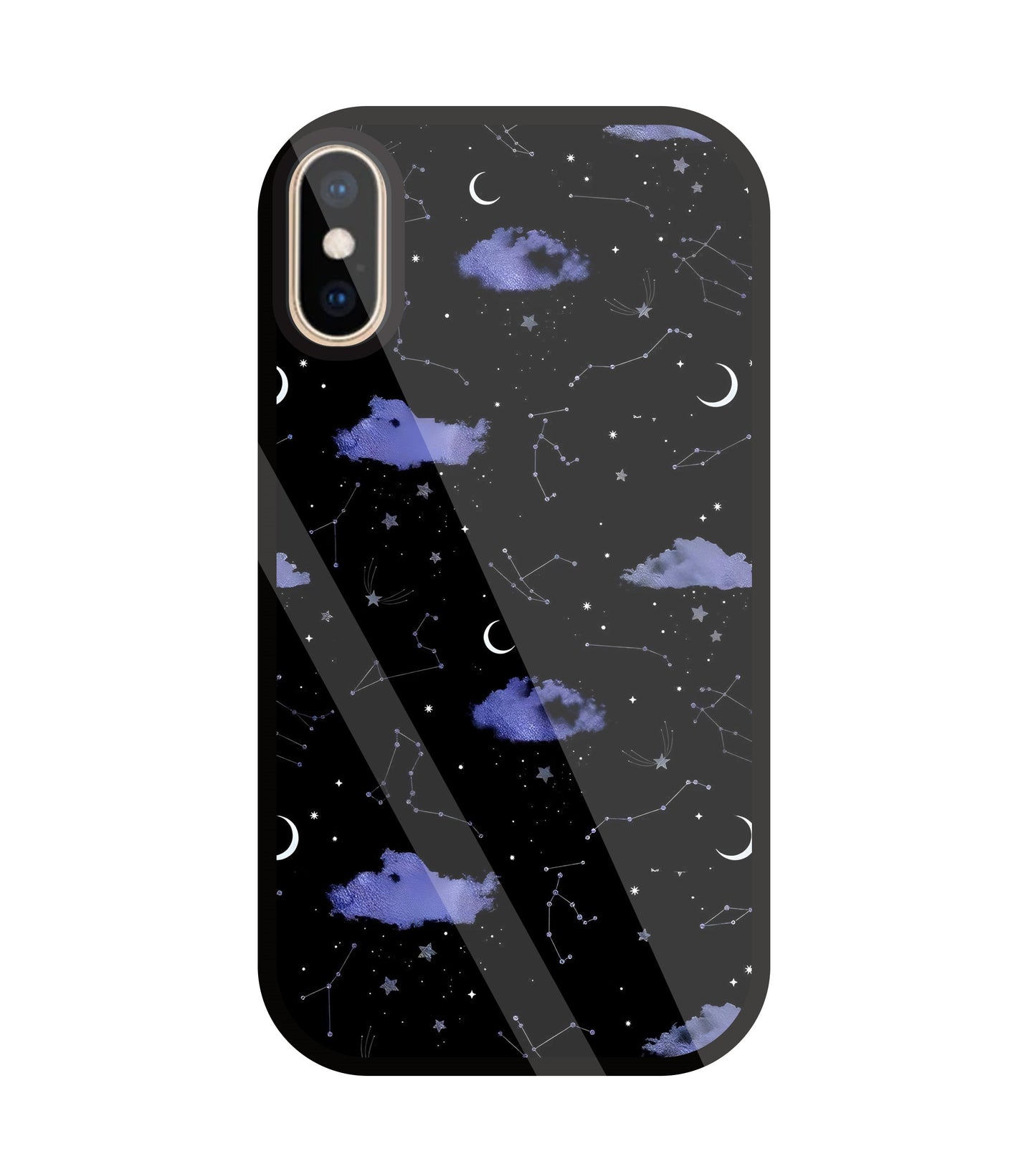 Night Sky Constellations and Stars Glass Case For Apple iPhone Xs
