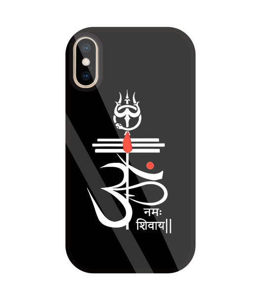 Om Namah Shivay White Glass Case For Apple iPhone Xs