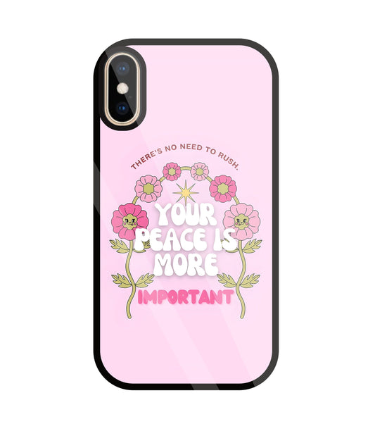 Peace Is More Important Glass Case For Apple iPhone Xs