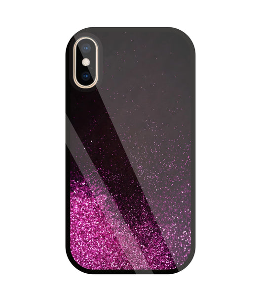 Pink Glitters Glass Case For Apple iPhone Xs