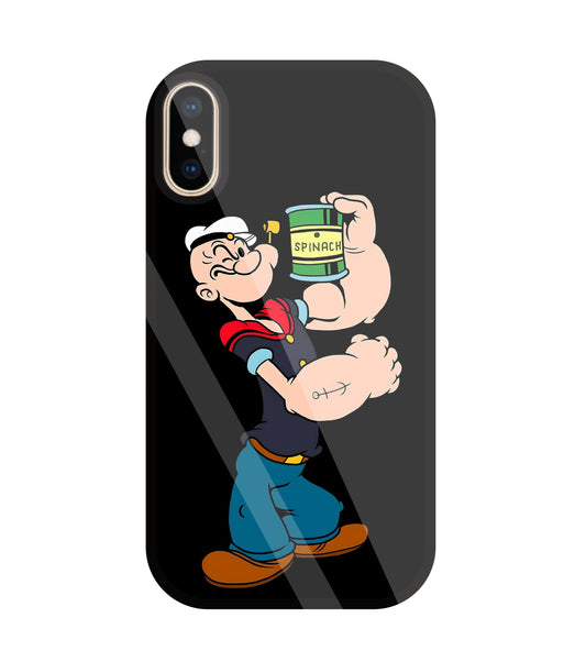 Popeye Spinach Glass Case For Apple iPhone Xs