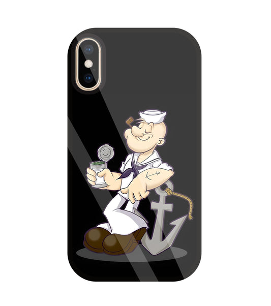 Popeye The Sailor Glass Case For Apple iPhone Xs