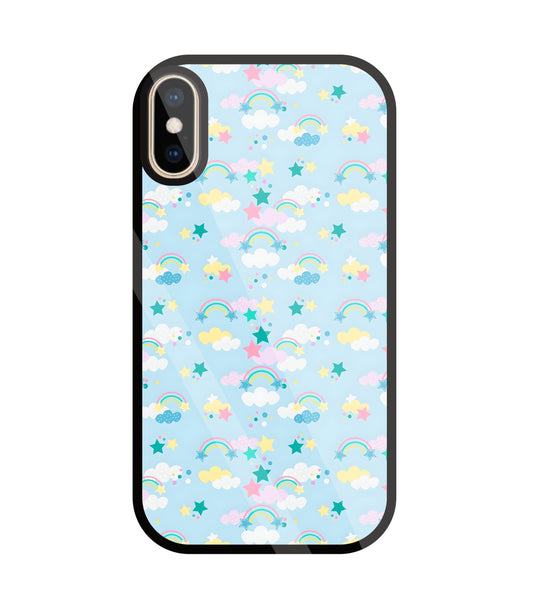 Small Rainbows Glass Case For Apple iPhone Xs