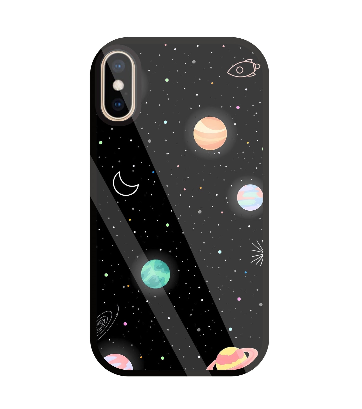 Space Galaxy Glass Case For Apple iPhone Xs