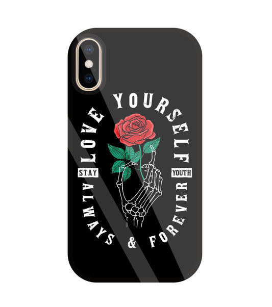 Stay Youth Love Glass Case For Apple iPhone Xs