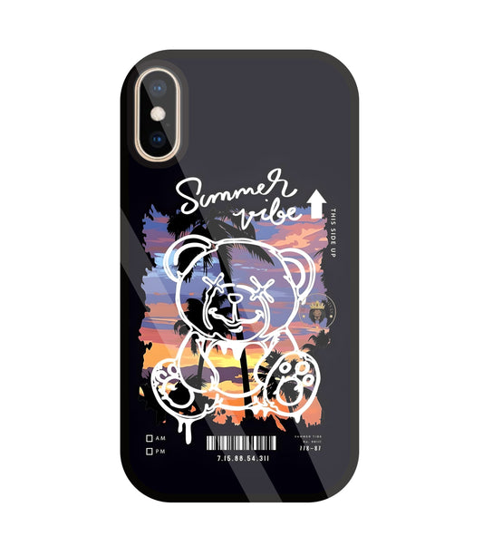 Summer Vibe Bear Glass Case For Apple iPhone Xs