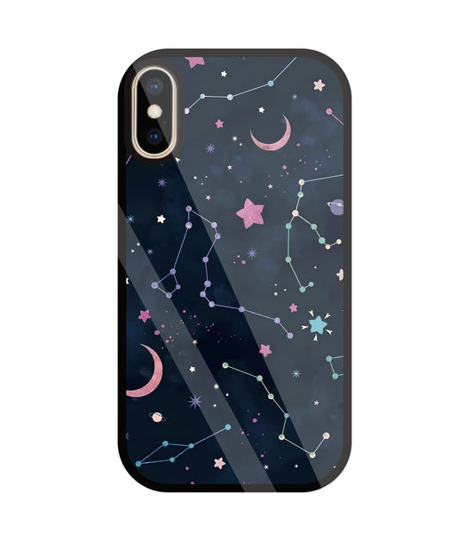 Symbol Of Stars Glass Case For Apple iPhone Xs