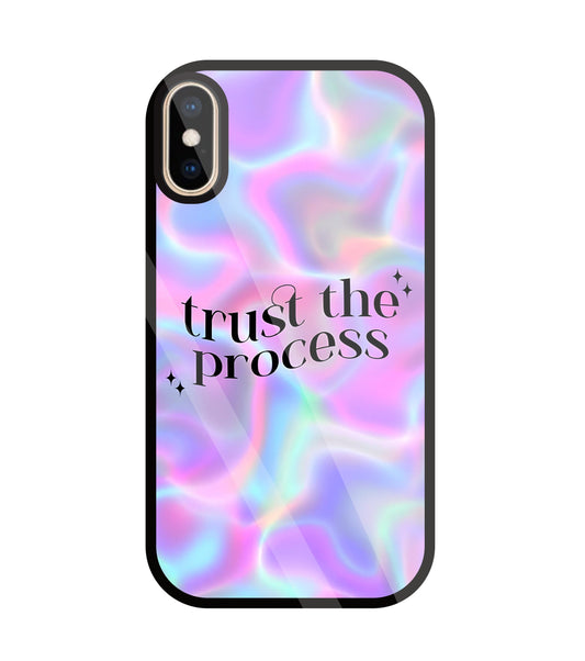 Trust the Process Glass Case For Apple iPhone Xs