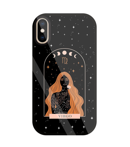 Virgo Black Glass Case For Apple iPhone Xs
