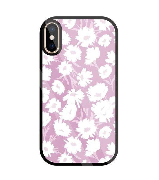 White Sunflower Glass Case For Apple iPhone Xs
