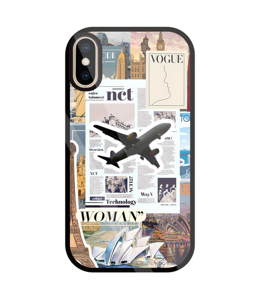 Woman Aeroplane Glass Case For Apple iPhone Xs