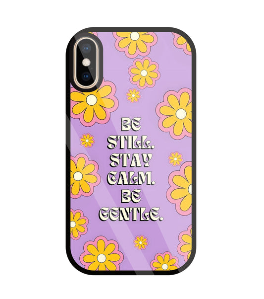 Yellow Flowers With Quotes Glass Case For Apple iPhone Xs