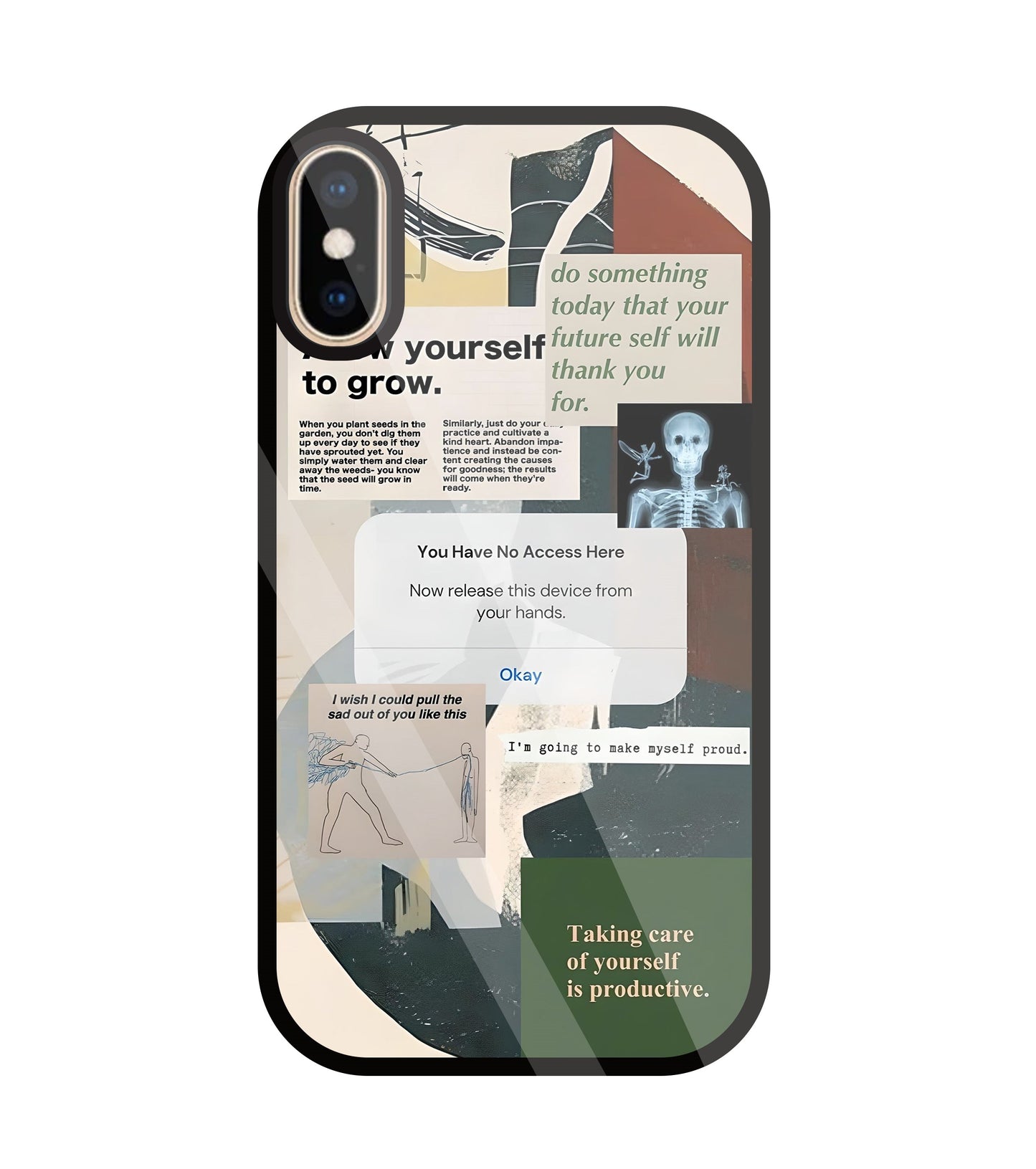 Yourself To Grow Glass Case For Apple iPhone Xs
