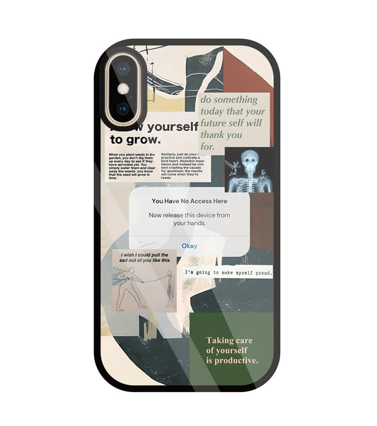Yourself To Grow Glass Case For Apple iPhone Xs