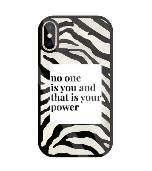 Zebra pattern with quote Glass Case For Apple iPhone Xs