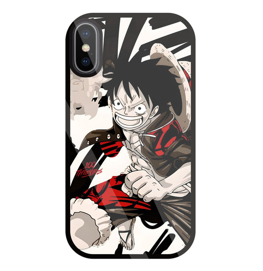 Angry Luffy Glass Case For Apple iPhone X
