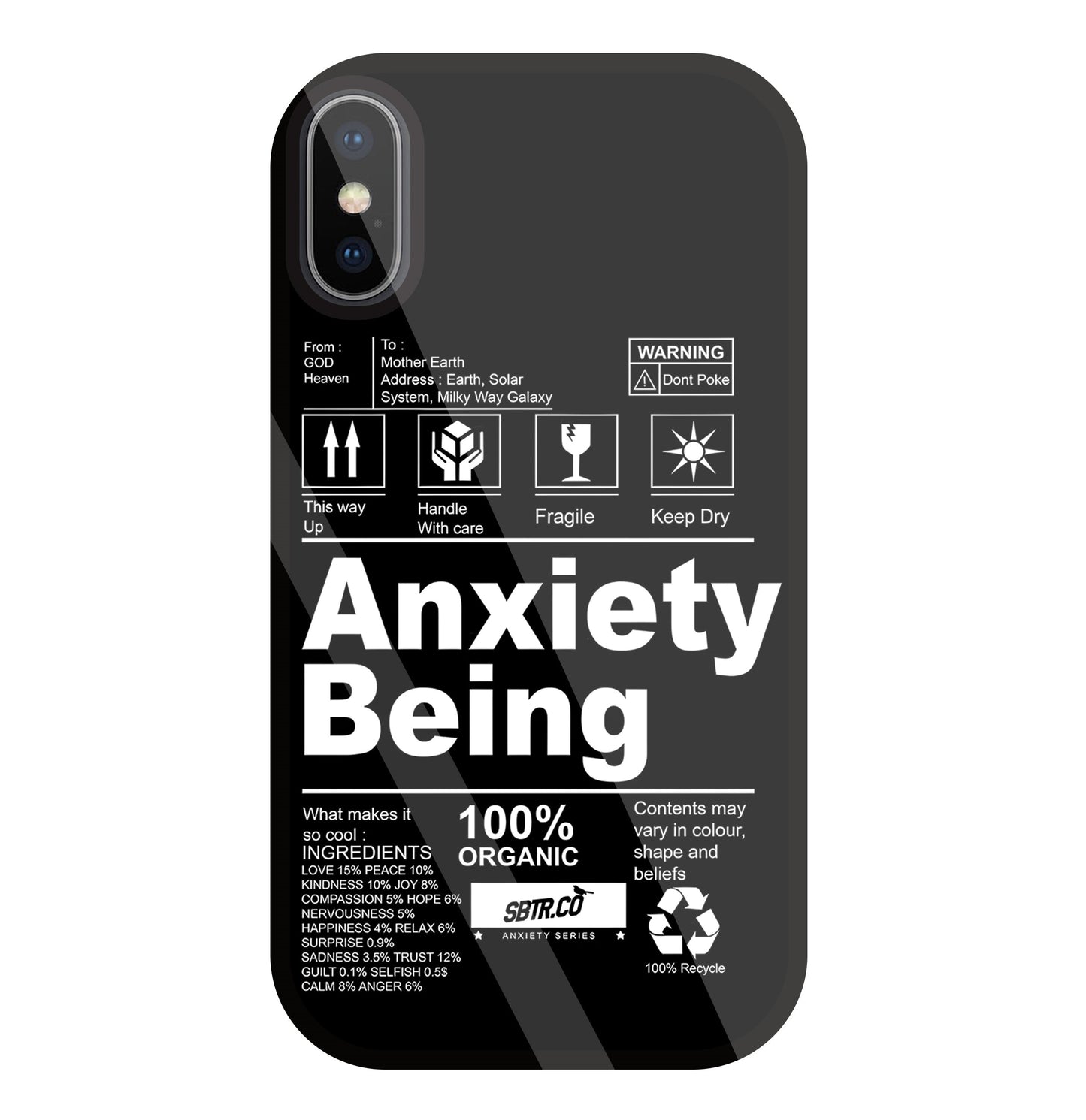 Anxiety Being Glass Case For Apple iPhone X