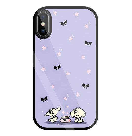 Black Ribbon With Stars Glass Case For Apple iPhone X