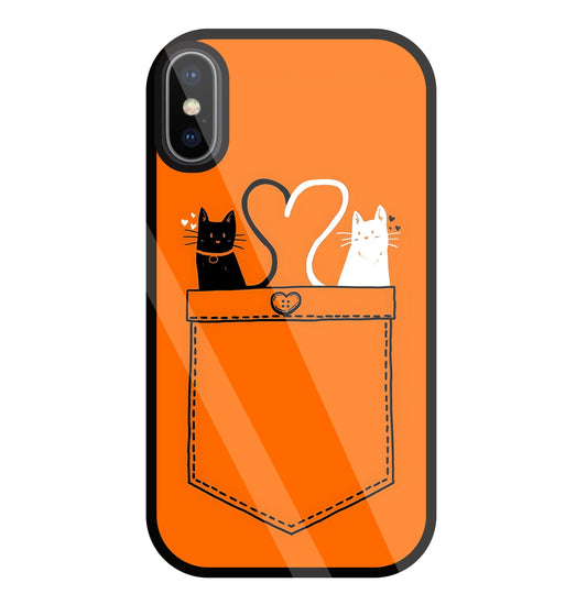 Black And White Cat In Pocket Glass Case For Apple iPhone X
