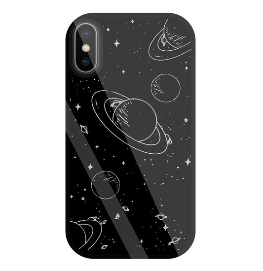 Black And White Space Glass Case For Apple iPhone X