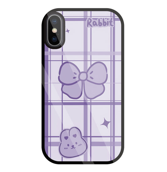 Butterfly Checked Pattern Glass Case For Apple iPhone X