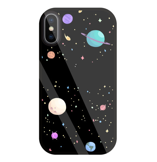 Colorful Space Glass Case For Apple iPhone X