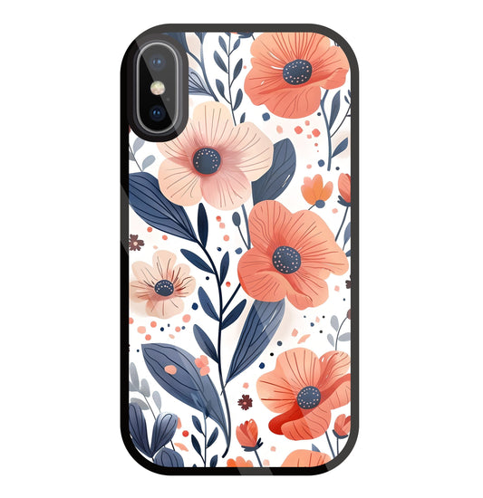 Daisy Flower Water Color Vintage Glass Case For Apple iPhone X