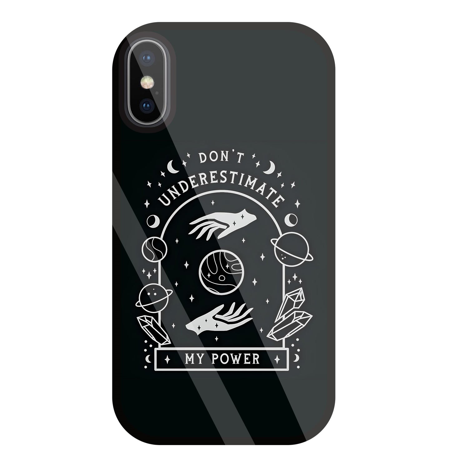 Don't Underestimate My Power Glass Case For Apple iPhone X