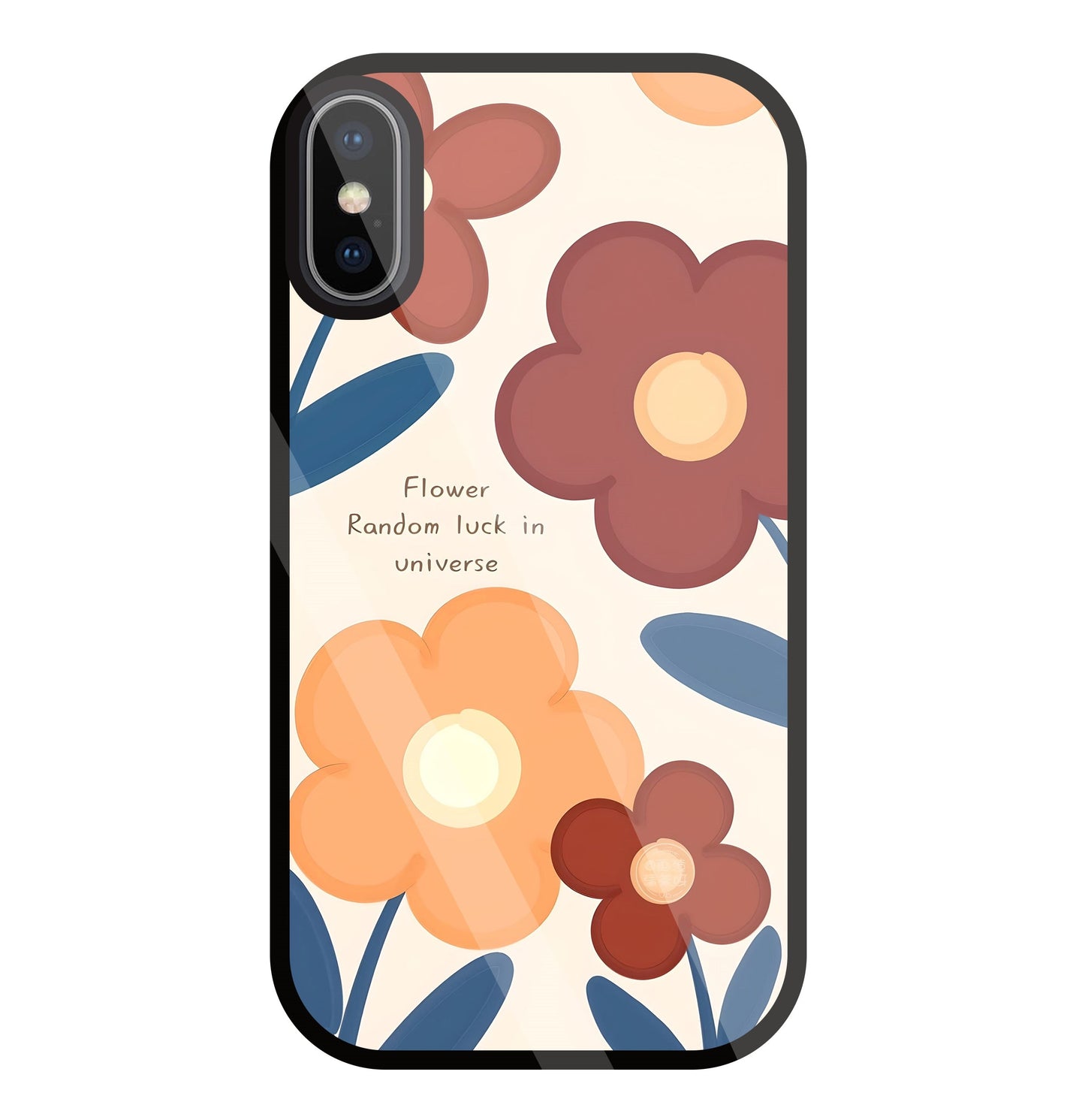 Flower Random Luck Glass Case For Apple iPhone X