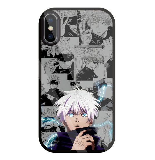 Gojo with bolt Glass Case For Apple iPhone X