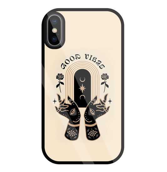 Good Vibes Hands Glass Case For Apple iPhone X