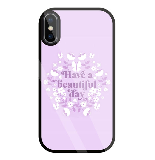 Have A Beautiful Day(Pink) Glass Case For Apple iPhone X