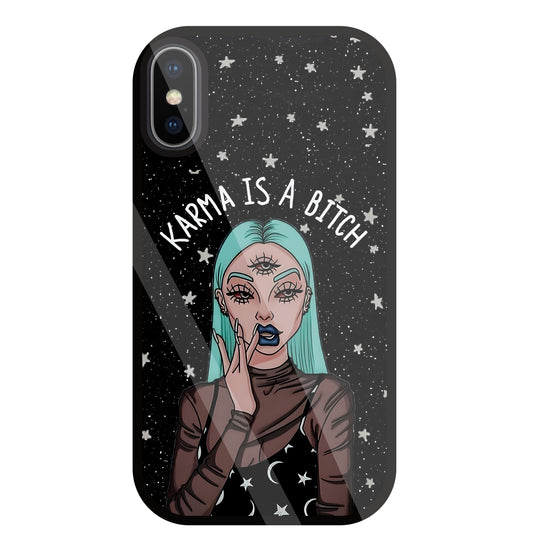 Karma Is A Bitch Glass Case For Apple iPhone X