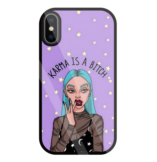 Karma is a Bitch Levender Glass Case For Apple iPhone X