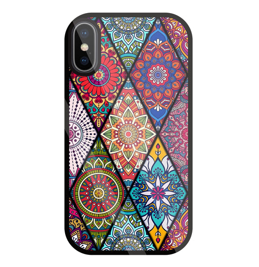 Mandala Patterns Colourful Glass Case For Apple iPhone X