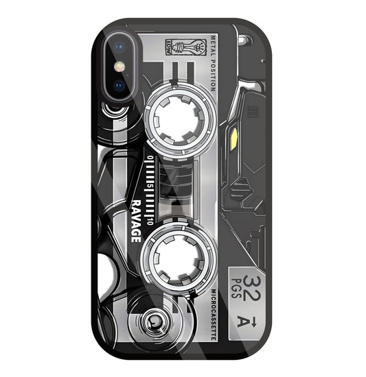 Microcassette Glass Case For Apple iPhone X