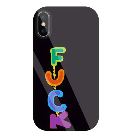 Multicolor Fuck Glass Case For Apple iPhone X